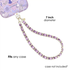 Metallic Purple Leather Chain Phone Charm