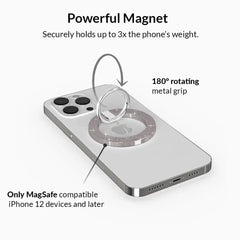 Grey Stardust Glitter MagSafe Grip Ring