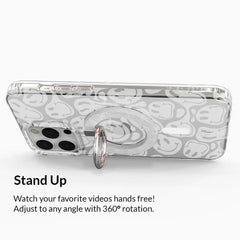 Clear Frosted Smiley MagSafe Grip Ring