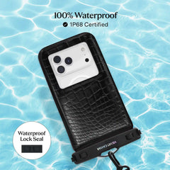 Black Croc Waterproof Floating Phone Pouch