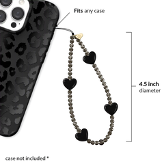 Black Heart Phone Charm