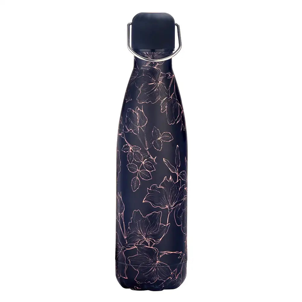 Floral Rose Gold Water Bottle